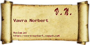 Vavra Norbert névjegykártya